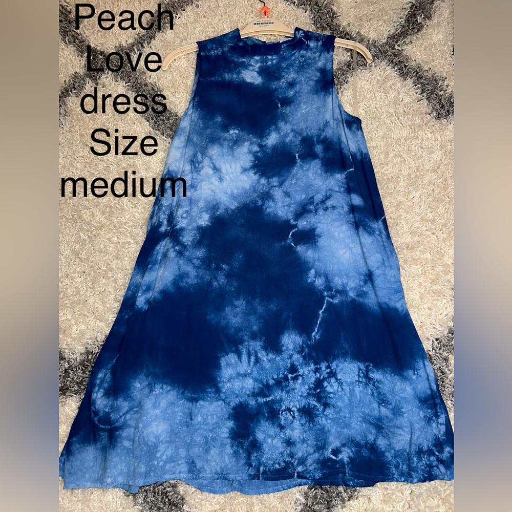 Peach Love California Blue Tie-Dye Dress size medium